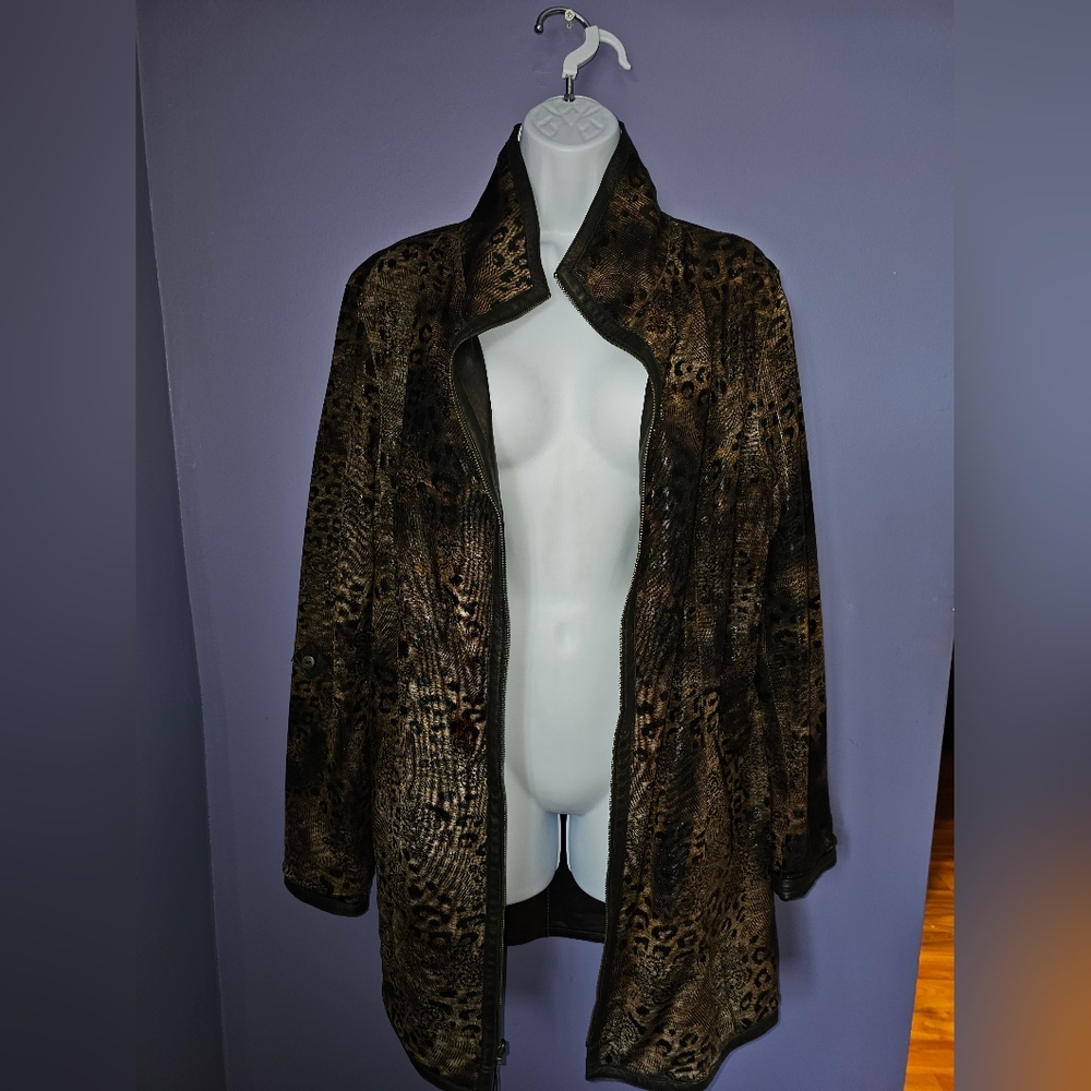 Custom Reversible Leopard Print Leather Jacket - image 7